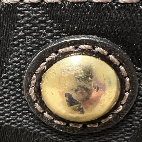 Coach. EUC. "Madeline Hampton" Handbag. Signature Black Jacquard Canvas.15"X7.5" - Picture 11 of 11